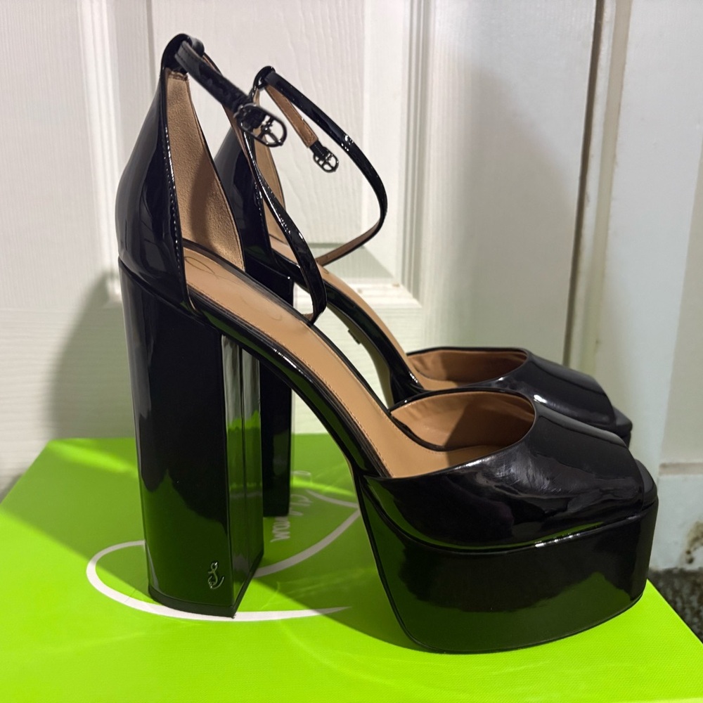 Sam Edelman Kori Black Patent Platform Heels - Picture 2 of 6